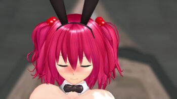 1girl 3d animated areola_slip artist_name ass audible_music backboob blush bouncing_breasts breasts camera censored censored_nipples cleavage cloud convenient_censoring crowd dancing hair_bobbles hair_ornament high_heels huge_breasts looking_at_viewer matching_hair/eyes mikumikudance_(medium) navel nipples nipples_out_of_frame nude onozuka_komachi out-of-frame_censoring outdoors playboy_bunny ponkanman rabbit_ears red_eyes red_hair short_hair sky solo_focus sound standing touhou twintails video