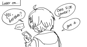 1girl ahoge belle_(zenless_zone_zero) cellphone commentary english_commentary english_text from_behind hair_ornament highres holding holding_phone hood hoodie letter_hair_ornament phone short_hair shoucchi96 sketch smartphone solo speech_bubble unfinished upper_body zenless_zone_zero