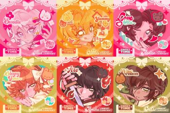 Rule 34 | 6+girls, black hair, blonde hair, blue eyes, bow, brown eyes, brown hair, brown hairband, closed mouth, commentary, corded phone, don quixote (project moon), faust (project moon), gostcat, hair bow, hairband, head tilt, heart, highres, ishmael (project moon), katana, limbus company, long hair, looking at viewer, multiple girls, orange hair, outis (project moon), phone, project moon, red eyes, rodion (project moon), rope, ryoshu (project moon), shirt, short hair, sword, symbol-only commentary, very long hair, weapon, white bow, white hair, white shirt, yellow eyes