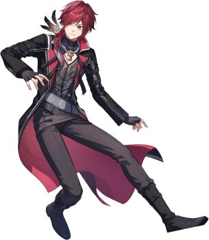 Rule 34 | 1boy, animal print, ankle boots, artist request, belt, bird print, black boots, black coat, boots, cleavage cutout, clothing cutout, coat, contrast lapels, fingerless gloves, full body, gloves, gradient hair, grey belt, grey eyes, grey gloves, grey hair, grey pants, grey shirt, grin, hair over shoulder, jewelry, key, key necklace, lapels, lauren iroas, lauren iroas (1st costume), long hair, long sleeves, looking to the side, male focus, multicolored hair, necklace, nijisanji, official art, open clothes, open coat, pants, pants tucked in, ponytail, print shirt, red coat, red hair, second-party source, shirt, simple background, smile, solo, transparent background, two-sided coat, two-sided fabric, virtual youtuber