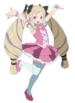 Rule 34 | 1girl, absurdres, aziemblemfates, blonde hair, bow, cosplay, dress, drill hair, elise (fire emblem), fire emblem, fire emblem fates, hair bow, highres, long hair, looking at viewer, nintendo, pink dress, project moon, purple eyes, purple hair, queen of hatred, queen of hatred (cosplay), solo, twin drills, twintails