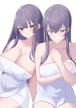 2girls absurdres breasts busujima_saeko crossover haite_kudasai_takamine-san highres highschool_of_the_dead large_breasts long_hair multiple_girls takamine_takane