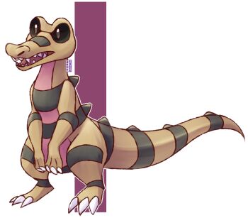 Rule 34 | claws, crocodilian, dualcosmog, full body, gen 5 pokemon, highres, krokorok, nintendo, no humans, open mouth, pokemon, pokemon (creature), sharp teeth, solo, tail, teeth