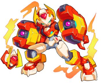 absurdres arm_cannon armor biometal boots dual_arm_cannons forehead_jewel full_body glowing green_eyes gun helmet highres legs_apart mega_man_(series) mega_man_zx model_f_(mega_man) redesign simple_background solo standing ultimatemaverickx weapon white_background