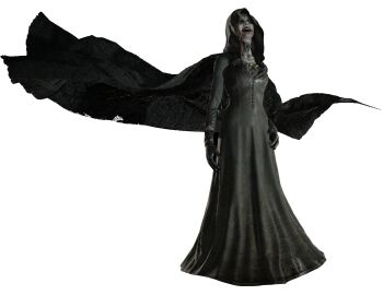 1girl brown_hair capcom cape daniela_dimitrescu female_focus highres resident_evil resident_evil_village solo