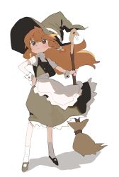 Rule 34 | 1girl, absurdres, apron, black footwear, black hat, black skirt, black vest, blonde hair, blush, bow, braid, broom, brown eyes, buttons, closed mouth, frilled apron, frills, full body, hair bow, hand on own hip, hat, highres, holding, holding broom, kirisame marisa, long hair, long skirt, mary janes, shirt, shoes, short sleeves, single braid, skirt, socks, solo, touhou, useq1067, vest, waist apron, white apron, white background, white bow, white shirt, white socks, witch hat, wrist cuffs