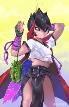 Rule 34 | 1girl, baltarbd, bancholilimon, banchou, delinquent, digimon, digimon (creature), flower, monster girl, nail polish, petals, plant girl, sukeban