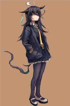 Rule 34 | 1girl, ahoge, animal ears, black choker, black coat, black hair, black pantyhose, black shirt, black skirt, choker, closed mouth, coat, collared shirt, ear tag, earrings, full body, hair between eyes, hands in pockets, hashtag-only commentary, horse ears, horse girl, horse tail, jewelry, long bangs, long hair, long hair between eyes, long sleeves, looking at viewer, manhattan cafe (creeping shadow) (umamusume), manhattan cafe (umamusume), multicolored hair, necktie, pantyhose, shirt, shoes, simple background, single earring, skirt, solo, tail, umamusume, white hair, yanagi wakana, yellow eyes, yellow necktie