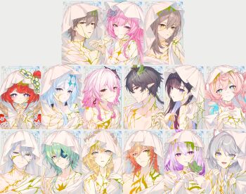 5boys 6+girls aglaea_(honkai:_star_rail) anaxa_(honkai:_star_rail) animal_ears aqua_eyes aqua_hair black_hair blonde_hair blue_eyes blue_hair breasts caelus_(honkai:_star_rail) castorice_(honkai:_star_rail) cat_ears cerydra_(honkai:_star_rail) cipher_(honkai:_star_rail) closed_mouth commentary_request cross-shaped_pupils cyrene_(honkai:_star_rail) dan_heng_(honkai:_star_rail) dan_heng_(imbibitor_lunae)_(honkai:_star_rail) dragon_horns drill_hair evernight_(honkai:_star_rail) eyepatch gradient_hair grey_hair highres honkai:_star_rail honkai_(series) hood hood_up horns hyacine_(honkai:_star_rail) hysilens_(honkai:_star_rail) kkopoli korean_commentary long_hair march_7th_(honkai:_star_rail) multicolored_hair multiple_boys multiple_girls mydei_(honkai:_star_rail) open_mouth orange_hair phainon_(honkai:_star_rail) pink_hair pointy_ears purple_eyes purple_hair red_eyes red_hair short_hair stelle_(honkai:_star_rail) symbol-shaped_pupils trailblazer_(honkai:_star_rail) tribbie_(honkai:_star_rail) twin_drills twintails white_hair white_hood yellow_eyes