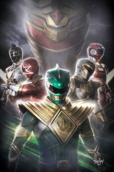 1boy arm_guards armor artist_name belt black_bodysuit black_dino_ranger bodysuit boom!_studios dino_buckler dragon_ranger gloves gold_armor gold_trim golden_arms green_bodysuit helmet highres horns jason_david_frank kiba_ranger looking_at_viewer lord_drakkon male_focus mighty_morphin_green_ranger mighty_morphin_power_rangers mighty_morphin_power_rangers:_once_&amp;_always mighty_morphin_red_ranger mighty_morphin_white_ranger power_rangers power_rangers_(boom!_studios) power_rangers_dino_thunder power_rangers_turbo power_rangers_zeo red_bodysuit red_turbo_ranger shoulder_armor signature tokujay tokusatsu tommy_oliver tyranno_ranger white_bodysuit zeo_ranger_v_red