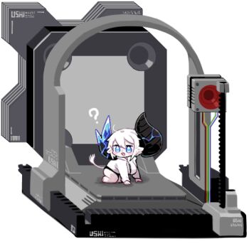 1girl ? all_fours animal_ears asymmetrical_horns black_horns blue_eyes breasts broken_horn chibi cow_ears cow_girl cow_horns cow_tail crystal_horns fukouna_shoujo_03 horns huge_breasts huge_horns isometric machine mato_tsuyoi meme mismatched_horns opal_(gemstone) oppai_loli original short_hair short_shorts shorts simple_background tail white_background white_hair yamada_vanhouten_(mato_tsuyoi)