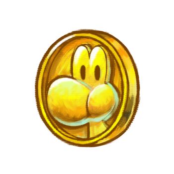 coin dragon_coin_(mario) gold_coin harada_masamichi highres mario_(series) nintendo official_art simple_background solo third-party_source transparent_background yoshi yoshi&#039;s_new_island
