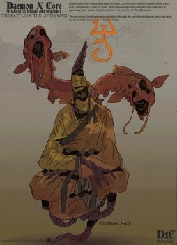 Rule 34 | 1other, absurdres, commentary, demon, english commentary, floating, highres, horror (theme), ministerovvox, monster, original, tagme, teeth, the king in yellow, tunic, yellow tunic