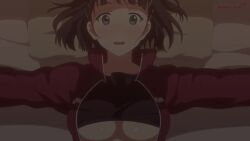 1girl animated bed blush bottomless bouncing_breasts breasts clenched_teeth clitoris clothes_lift cum cum_in_pussy cumdrip grabbing_another&#039;s_breast groping indoors interior kirigaya_suguha large_breasts licking lying missionary moaning nipple_stimulation nipples on_back on_bed open_mouth penis pillow pov pumping pussy pussy_juice sex shiina_ecchi shirt_lift sound source_request spread_legs sweat sword_art_online tagme teeth tongue tongue_out torogao uncensored underboob vaginal video