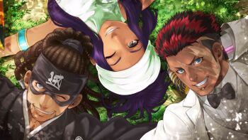 1girl bandeiras_hattori black_hair brown_eyes brown_hair dark-skinned_female dark_skin earrings female_focus hairband highres jewelry long_hair nelson nelson_(kof) the_king_of_fighters zarina