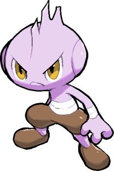 closed_mouth commentary_request full_body gen_2_pokemon kawaanago lowres nintendo pokemon pokemon_(creature) pokemon_focus solo transparent_background tyrogue v-shaped_eyes yellow_eyes