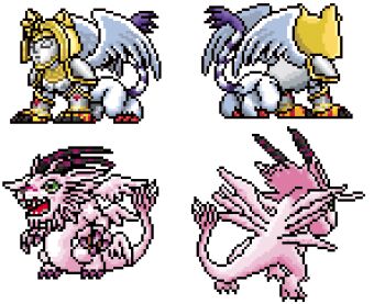 Rule 34 | armor, digimon, digimon (creature), green eyes, holydramon, horns, nefertimon, tail, wings