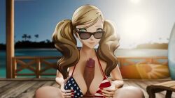 amateurthrowaway american_flag american_flag_bikini american_flag_print animated bikini flag_print flag_print_bikini paizuri penis persona persona_5 print_bikini second-party_source sound succubaeva swimsuit tagme takamaki_anne taplewds video