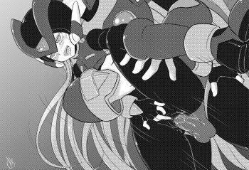 Rule 34 | 1boy, 1cuntboy, allenhime, android, cuntboy, mega man (series), mega man zero (series), monochrome, robot, selfcest, sex, zero (mega man)