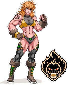 1girl abs absurdres highres muscular muscular_female original solo tagme taroimo_(00120014) wrestler wrestling_outfit