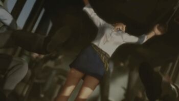 1girl 3d animated animated_gif bra breasts bursting_breasts buttons cleavage close-up dead_or_alive jewelry jiggle large_breasts lei_fang lowres necklace popped_button solo_focus underwear wardrobe_malfunction