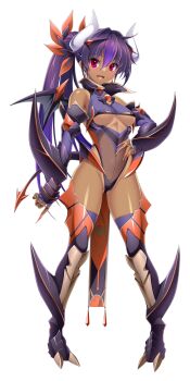 1girl armored_boots bare_shoulders boots breasts clothing_cutout corruption covered_navel dark-skinned_female dark_exs-tia_bestia dark_persona dark_skin demon_girl demon_horns demon_tail demon_wings duplicate earrings elbow_gloves fingerless_gloves full_body game_cg gloves hair_between_eyes hand_on_own_hip highleg horns jewelry kamitsurugi_ouka kouyoku_senki_exs-tia_concert large_variant_set leotard long_hair looking_at_viewer medium_breasts multicolored_hair navel non-web_source official_art oosumi_kanon open_mouth pink_eyes pixel-perfect_duplicate pointy_ears ponytail purple_hair red_eyes see-through_clothes shiny_skin smile solo standing tachi-e tail tan thigh_boots thighhighs transparent_background two-tone_hair underboob underboob_cutout variant_set very_long_hair wings