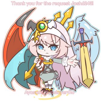 Rule 34 | 1girl, absurdres, angel, angel girl, ayasumi (ayaslayer416), cosplay, darcmon, darcmon (cosplay), demon girl, demon wings, digimon, digimon (creature), fallen angel, female focus, fusion, highres, hippogriffomon, lahja svanbaeck (lotta svaerd), lotta svaerd: women of war, murmukusmon, murmukusmon (cosplay), oridigi, original, polearm, saintdarcmon, sistermon blanc, sistermon blanc (cosplay), sistermon ciel, sistermon ciel (cosplay), solo, sword, trident, weapon, wings