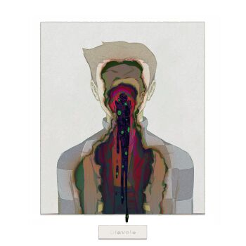 1boy character_name checkered_clothes commentary diavolo faceless highres jojo_no_kimyou_na_bouken pink_hair sang_(3soun) short_hair solo straight-on vento_aureo vinegar_doppio