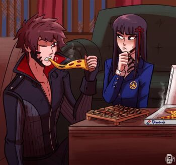 1boy 1girl code_vein crossover persona persona_5 protagonist_(code_vein) scruffyturtles tougou_hifumi