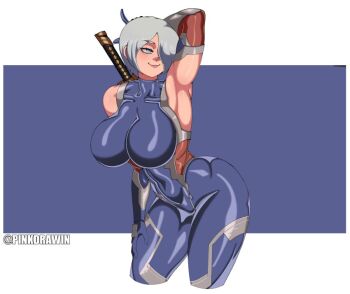 1girl angel_(kof) breasts large_breasts pinkdrawin smile the_king_of_fighters