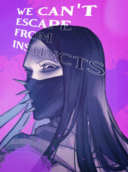1boy as_nodt black_eyes black_hair black_mask bleach bleach:_sennen_kessen-hen english_text highres long_hair looking_at_viewer male_focus mask mouth_mask osirichandayoo quincy_(bleach) solo spiked_mask spikes sternritter translation_request