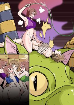 1boy 3girls alchymia alluring_rider bartz_klauser bdsm blue_panties blue_shirt blue_socks bondage bound brown_hair butsuzou_(snur2022) closed_eyes clothed_female_nude_male cowgirl_position earrings femdom final_fantasy final_fantasy_v final_fantasy_vi girl_on_top green_panties green_shirt green_socks jewelry lying_on_person multiple_girls nude panties riding riding_animal shirt socks straddling thick_thighs thighs underwear whip whipping zephyrus