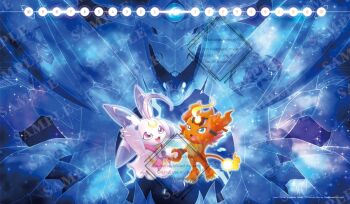 Rule 34 | blue background, commission, coronamon, crescemon, crescent, dianamon, digimon, digimon (creature), digimon card game, evolutionary line, firamon, fire, flaremon, gracenovamon, lekismon, lion, lunamon, sample watermark, takanashiringo7, watermark