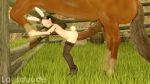 1girl 3d animal_ears animal_penis animated ass bent_over bestiality black_footwear black_hair black_thighhighs cleft_of_venus closed_eyes clothed_sex doggystyle elin fence flat_chest goonduude high_heels horse horse_penis lace lace-trimmed_legwear lace_trim large_insertion large_penis loli long_hair moaning nipples nude open_mouth outdoors penis rabbit_ears rabbit_tail sex sex_from_behind shoes small_areolae small_nipples sound source_filmmaker_(medium) tail tera_online thighhighs uncensored video