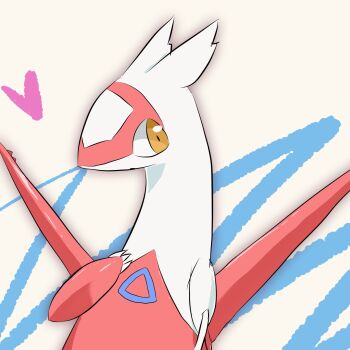 Rule 34 | 1girl, brown eyes, female focus, gen 3 pokemon, highres, hurai of kaki, latias, legendary pokemon, nintendo, open mouth, pokemon, pokemon (creature), solo