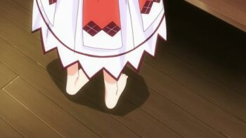 1girl animated animated_gif ass barefoot feet female_focus long_hair lowres minette nude panties panty_pull pink_hair shukufuku_no_campanella soles solo toes twintails underwear undressing very_long_hair