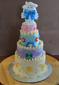 Rule 34 | alcremie, cake, captnmcd, commentary, creature, dynamax, english commentary, food, food art (medium), food focus, full body, gen 8 pokemon, gigantamax, gigantamax alcremie, indoors, nintendo, no humans, photo (medium), pokemon, pokemon (creature), real life, solo, table, unconventional media