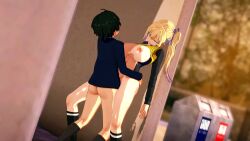 1boy 1girl 3d age_difference aged_down animated ass barefoot bed blonde_hair bouncing_breasts breasts closed_eyes clothed_female_nude_male cum cum_in_pussy cum_overflow cumdrip deep_penetration ejaculation harada4780 height_difference hetero highres huge_ass ichijou_haruhiko kawakami_mai koikatsu koikatsu_(medium) large_breasts leg_grab long_hair lying musaigen_no_phantom_world nipples nude on_side orgasm penis rape sex shota shotadom size_difference spread_legs tagme thick_thighs thighs vaginal video