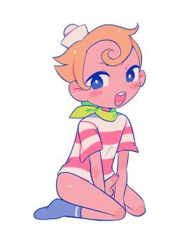 1boy blonde_hair blush bottomless erection flapjack flapjack_(the_marvelous_misadventures_of_flapjack) hat male_focus penis shota socks solo testicles the_marvelous_misadventures_of_flapjack white_background