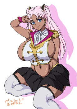 breasts catherine_sabathra code_geass code_geass:_dakkan_no_roze dark_skin highres huge_breasts long_hair naruho non-web_source pink_hair thick_thighs thighhighs thighs