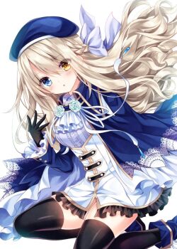 Rule 34 | 1girl, blonde hair, blue eyes, brown hair, commentary, hair between eyes, heterochromia, long hair between eyes, luca (nogi takayoshi), nogi takayoshi, non-web source, original