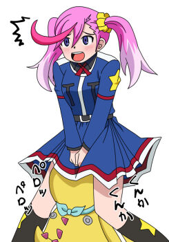 ahoge digimon digimon_universe:_appli_monsters karan_eri long_hair perorimon pink_hair purple_eyes twintails