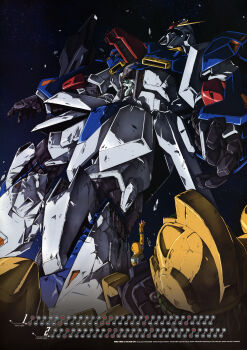 1980s_(style) 1990s_(style) 1boy 1girl absurdres aeug after_battle calendar_(medium) damaged debris dirty fa_yuiry gundam highres kamille_bidan machinery mecha mecha_pilot_suit methuss mobile_suit naka_morifumi official_art oldschool open_cockpit open_hatch retro_artstyle robot science_fiction space star_(sky) traditional_media v-fin when_you_see_it wreckage zero_gravity zeta_gundam zeta_gundam:_a_new_translation zeta_gundam_(mobile_suit)