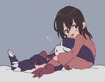 1boy 1girl ai_(digimon) demon digimon imp impmon sleeping