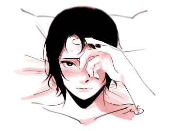 2girls blush collarbone commentary female_pov hand_in_another&#039;s_hair limited_palette may_c multiple_girls naruto_(series) pov pov_hands shizune_(naruto) signature symbol-only_commentary tsunade_(naruto) yuri