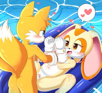1boy 1girl brown_eyes cream_the_rabbit loli nude penis pussy sex sonic_(series) tails_(sonic)
