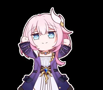 1girl animated animated_gif blue_eyes chinese_commentary closed_mouth coat commentary_request cyrene_(aedes_elysiae)_(honkai:_star_rail) cyrene_(honkai:_star_rail) diamond-shaped_pupils diamond_(shape) dress hair_ornament hands_up honkai:_star_rail honkai_(series) jewelry lonely_lonely_dance looking_at_viewer looping_animation medium_hair necklace pink_hair pink_pupils purple_coat qianceng_de_xiao_xing smile solo split_mouth symbol-shaped_pupils transparent_background white_dress