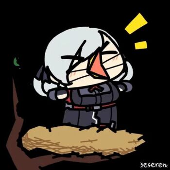 &gt;_&lt; 1girl animated animated_gif beak girls&#039;_frontline lowres nest seseren spas-12_(girls&#039;_frontline)