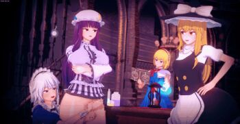 1futa 3d 3girls alice_margatroid animated animated_gif blonde_hair book censored dio_(jnza3825) dress erection expressionless futa_with_female futanari handjob hat izayoi_sakuya kirisame_marisa koikatsu_(medium) long_hair maid maid_headdress mosaic_censoring multiple_girls patchouli_knowledge penis purple_eyes purple_hair reading red_eyes restrained short_hair smile testicles time_stop touhou white_hair