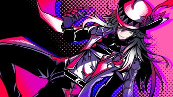 Rule 34 | 1boy, arm up, ashveil (honkai: star rail), ben-day dots, black hair, black pants, coat, dutch angle, gradient hair, grey hair, hashtag-only commentary, hat, highres, honkai: star rail, honkai (series), jewelry, long hair, long sleeves, male focus, multicolored hair, necklace, open clothes, open coat, pants, screentones, shachikowa40612, shirt, solo, white hair